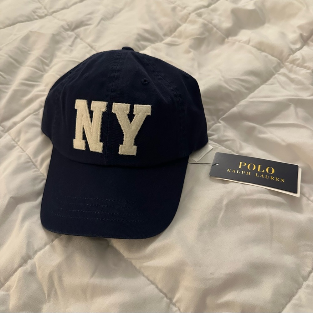 Polo Ralph Lauren Men's New York Patch Twill Ball Cap | Navy Blue - New - Picture 1 of 5
